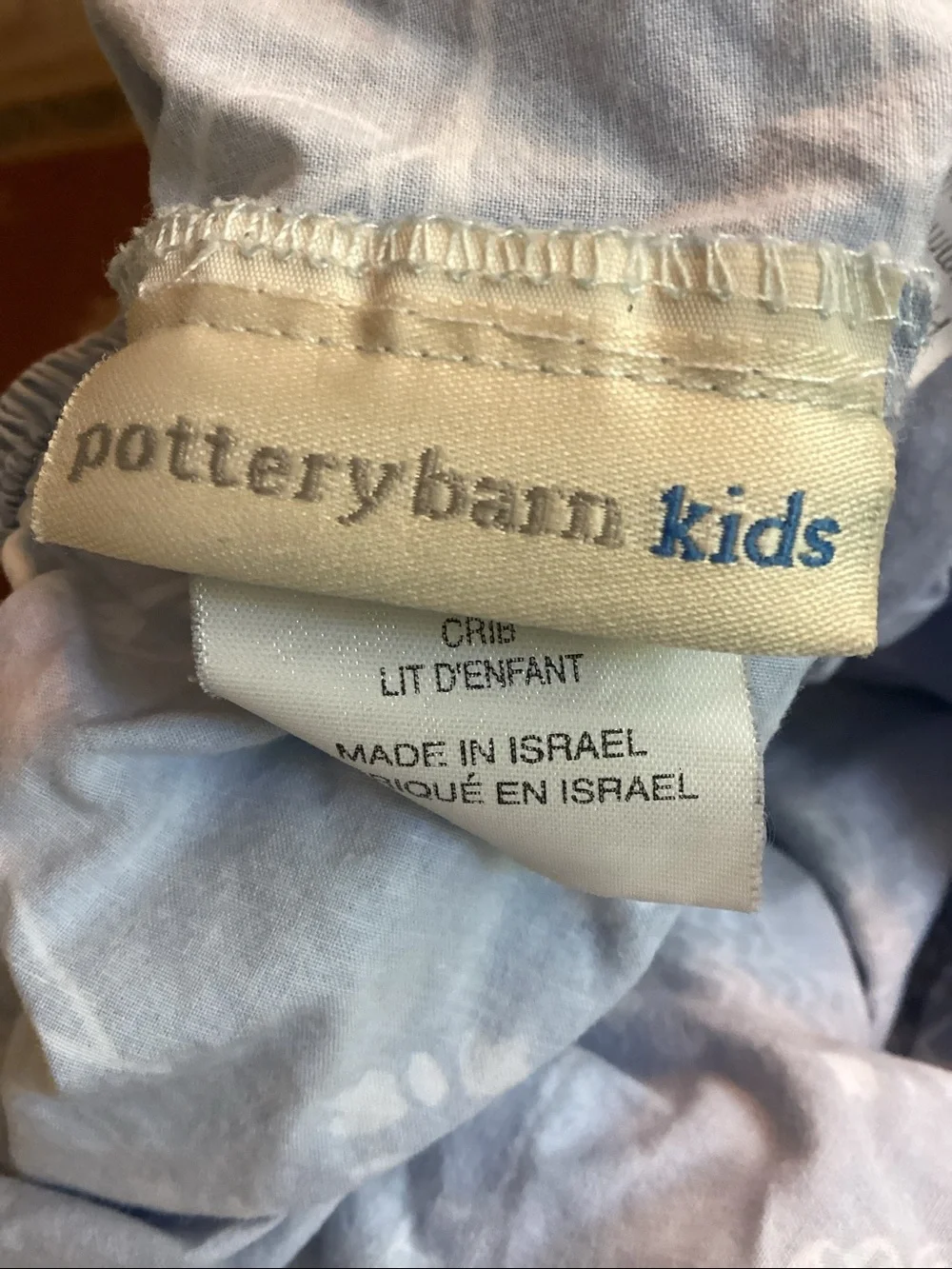 Pottery Barn fitted organic cotton safari print crib sheet